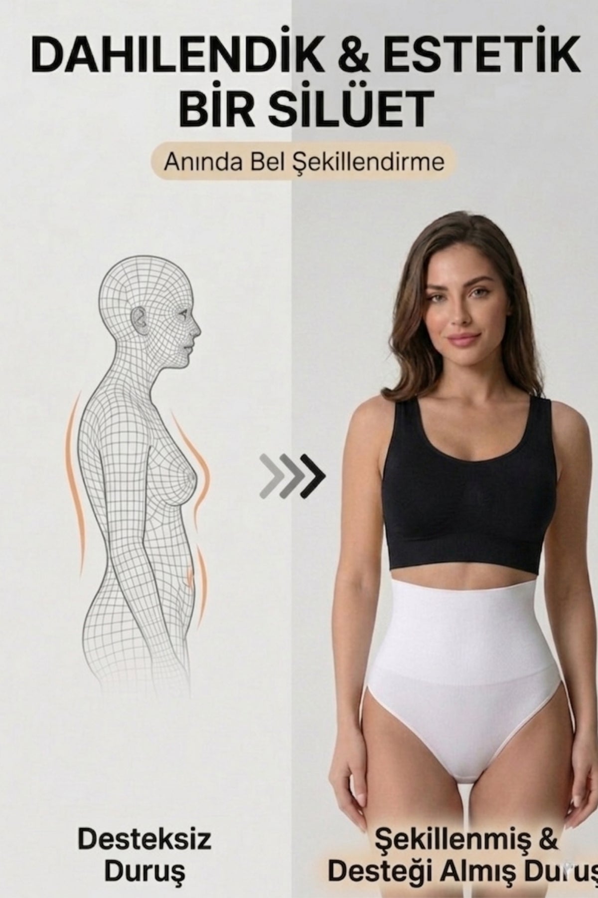 Kadın Toparlayıcı Büstiyer Korse Dikişsiz Pedli Kalın Askılı Destekleyici Spor Sütyen Rahat Kullanım