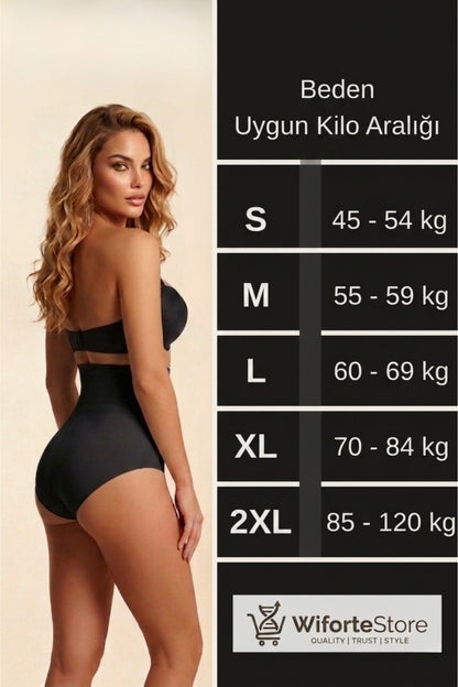 Yüksek Bel Slip Korse Dikişsiz Lazer Kesim İz Yapmaz Göbek Bel Basen Toparlayıcı Kadın